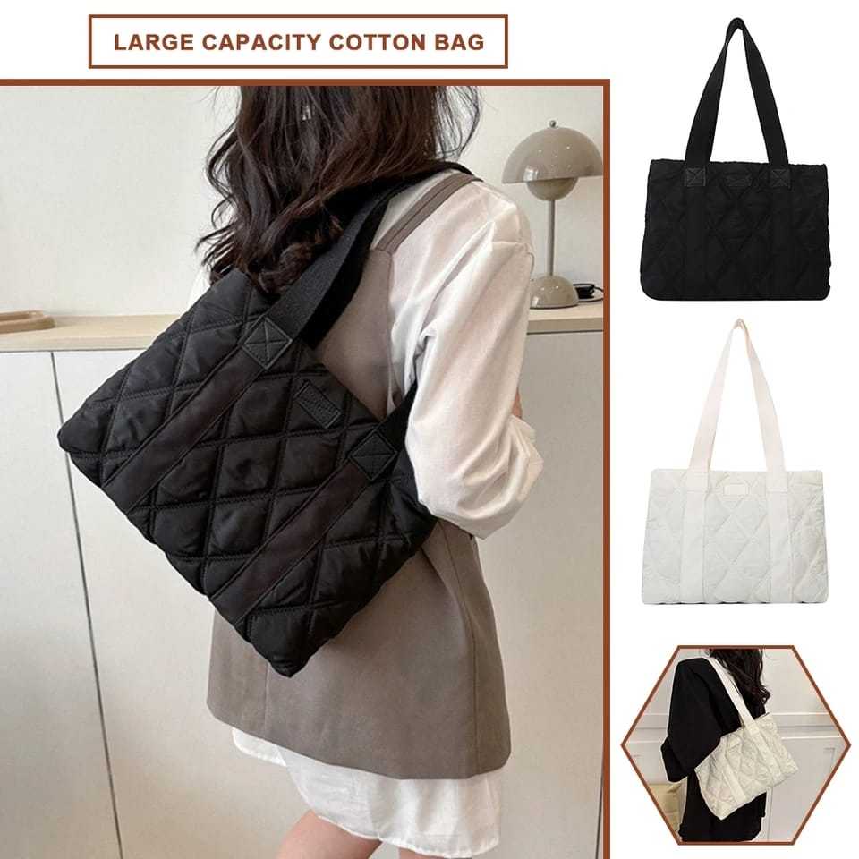 AMORA Totebag Sekolah Tas Kuliah Bigsize Laptop Korean Tas Selempang Bahu Wanita Puffy Bag Aesthetic