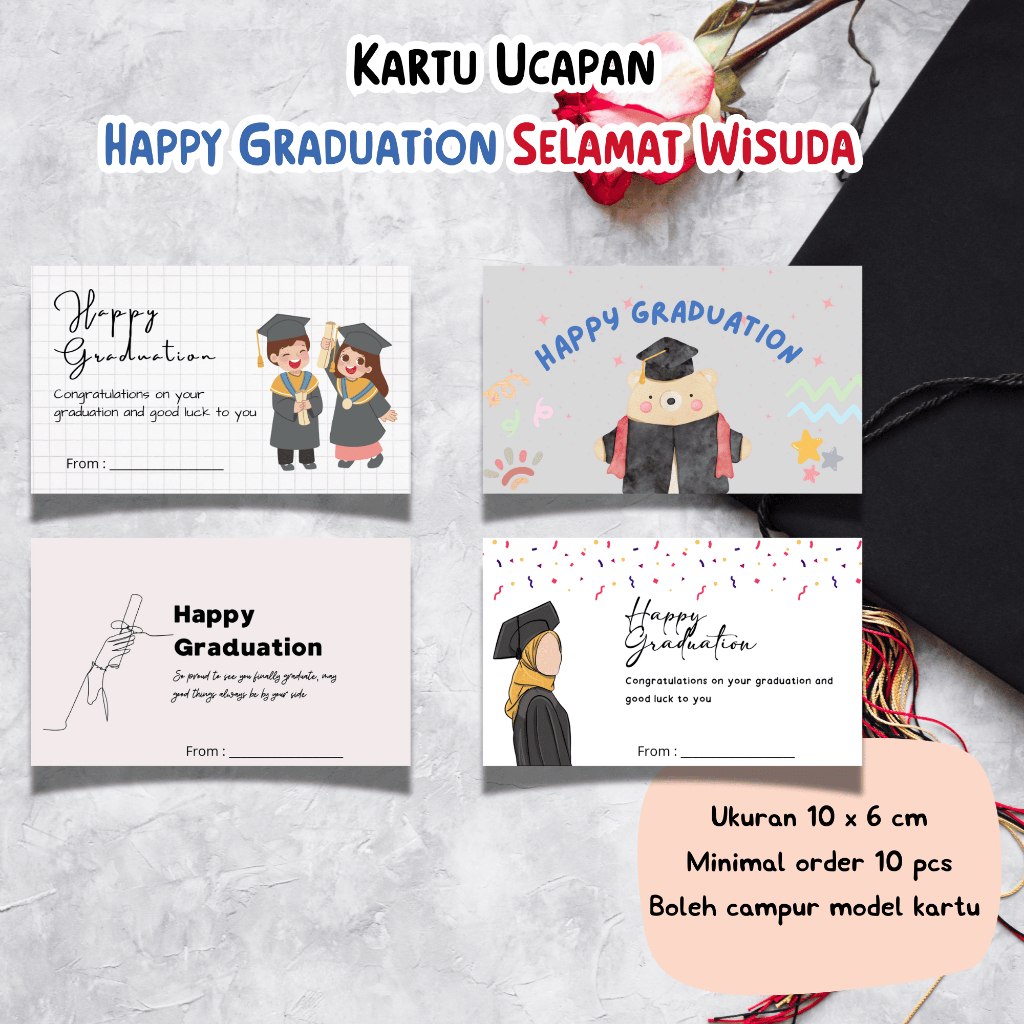 Kartu Ucapan Happy Graduation/Kartu Ucapan Hampers Graduation/Greeting Card Happy Graduation/Happy G
