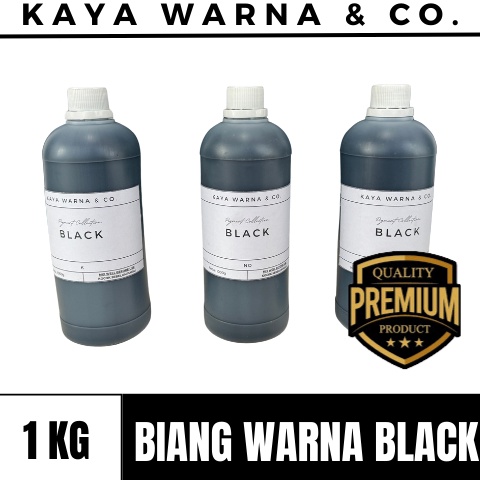 

KODE M23Y Biang Warna BLACK Pigmen Tinta Sablon Waterbase Ink KAYA WARNA CO 1kg