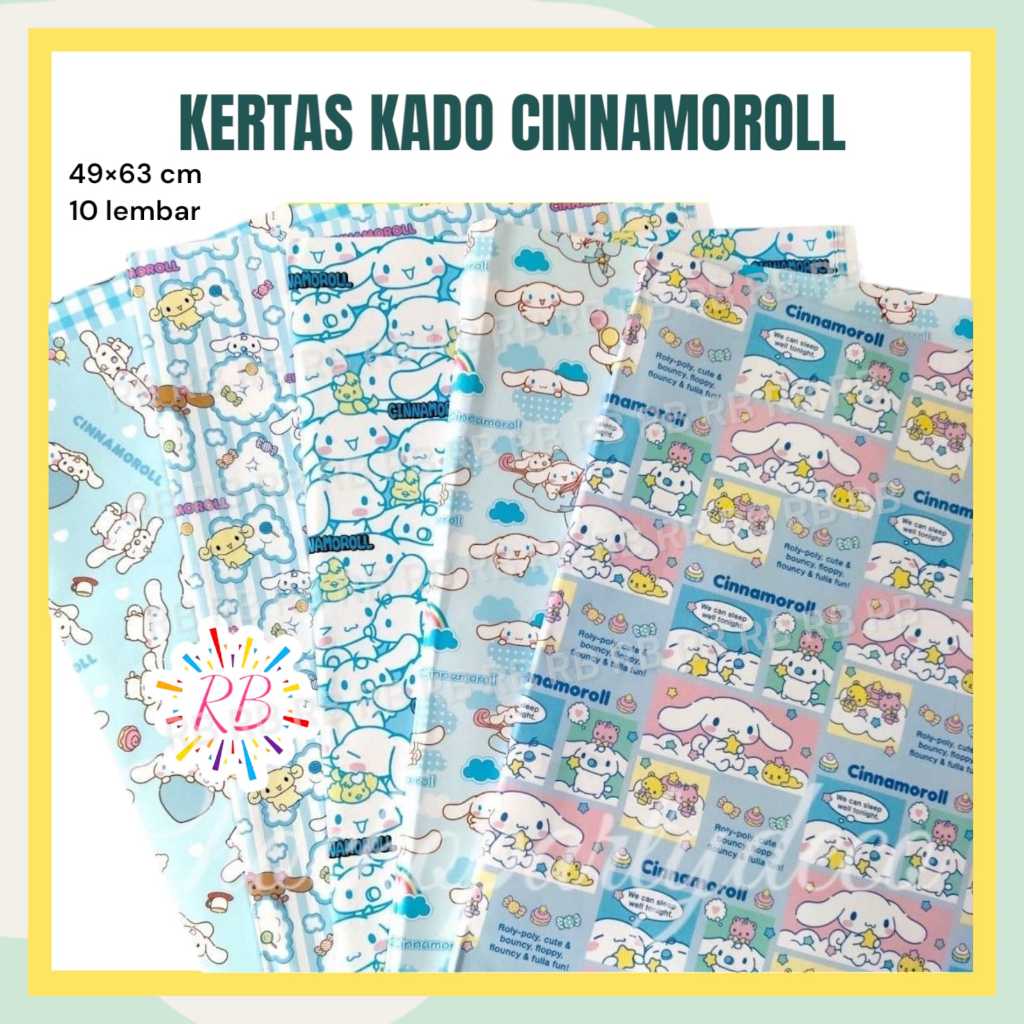 

KERTAS KADO CINNAMOROLL ISI 10 / Kertas Kado SANRIO