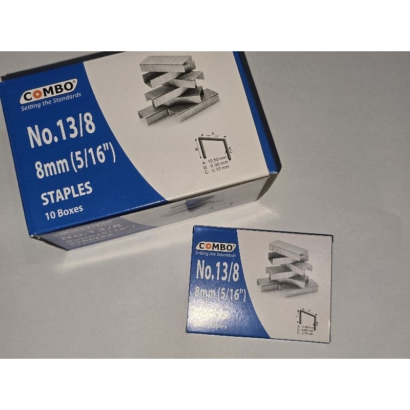 

Isi Stapler / Staples Tembak Gun Tacker Merek COMBO No. 13/8 ukuran 8mm 5/16 HARGA PER BOX ISI 1000PCS