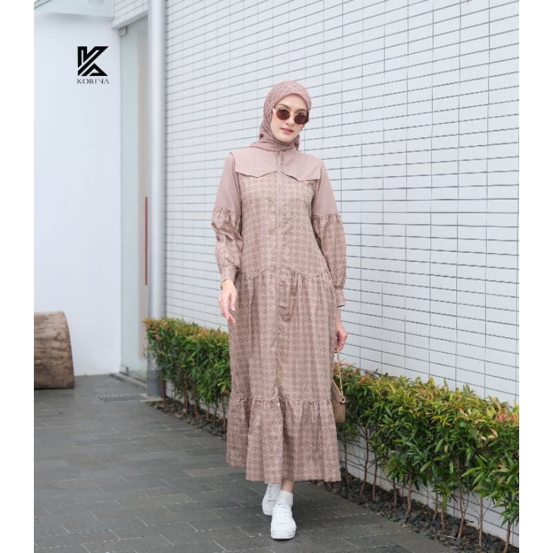 KORINA ZEVANA MIDI DRESS/100%original/korina/gamis