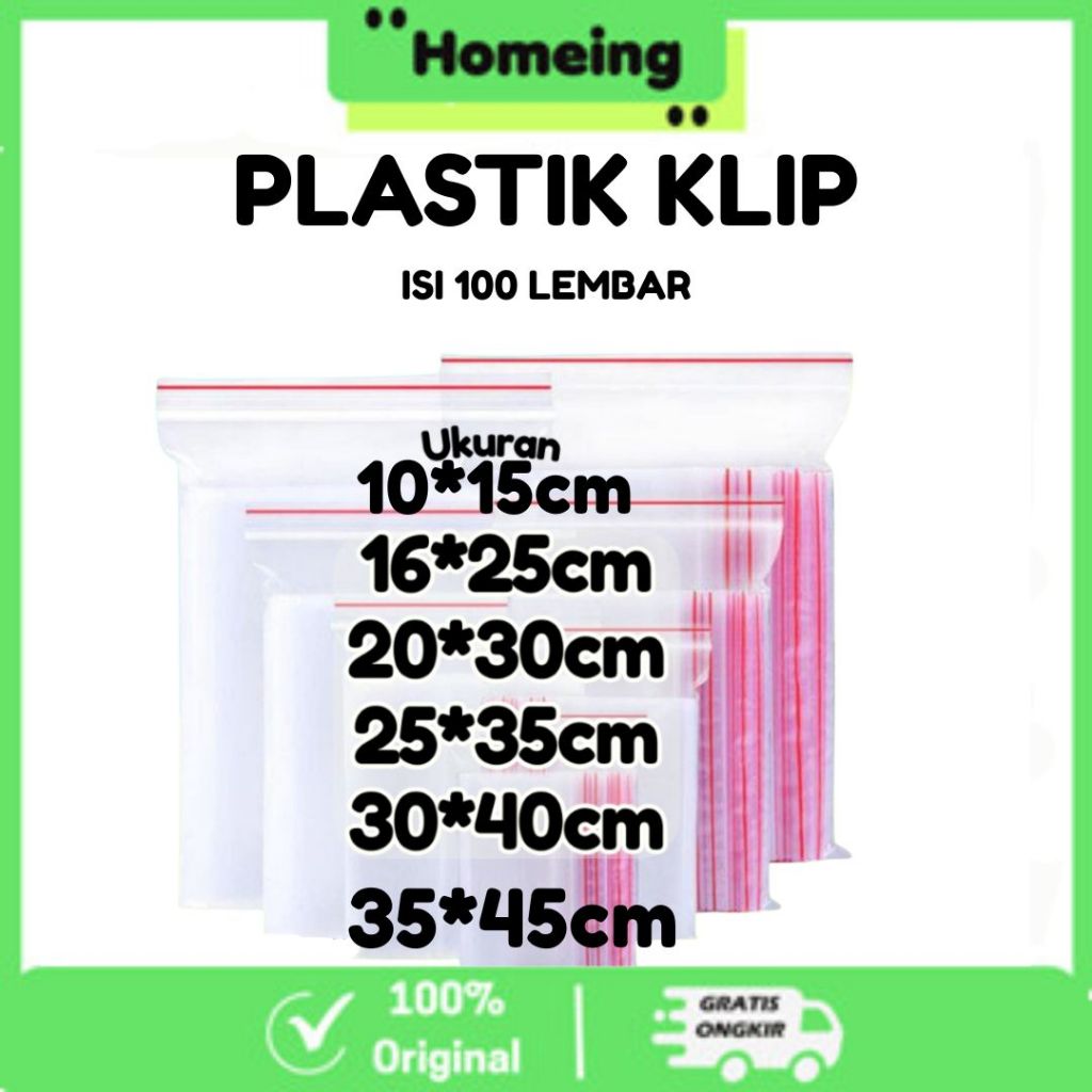 (UKURAN BESAR) Plastik Zipper Klip Bening / Zip Lock / Packing Baju, Packing Hijab / Plastik Zepper 