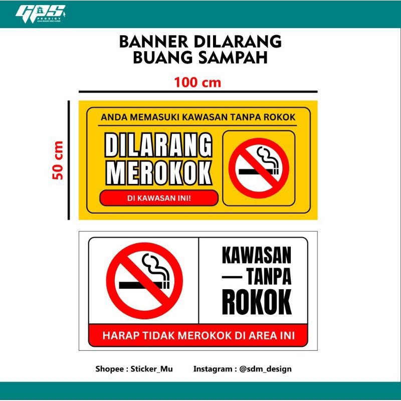 SPANDUK/MMT/BANNER DILARANG MEROKOK 1 X 0,5 M BEST SELLER