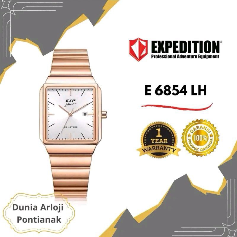 [DUNIA ARLOJI PONTIANAK] EXP 6854 Jam Tangan Wanita Mewah Expedition Mewah Bercahaya Seri E 6854 LH 