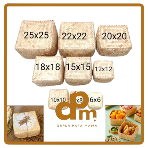 Besek Anyaman Bambu Natural / Box Wadah Hampers Anyaman Bambu