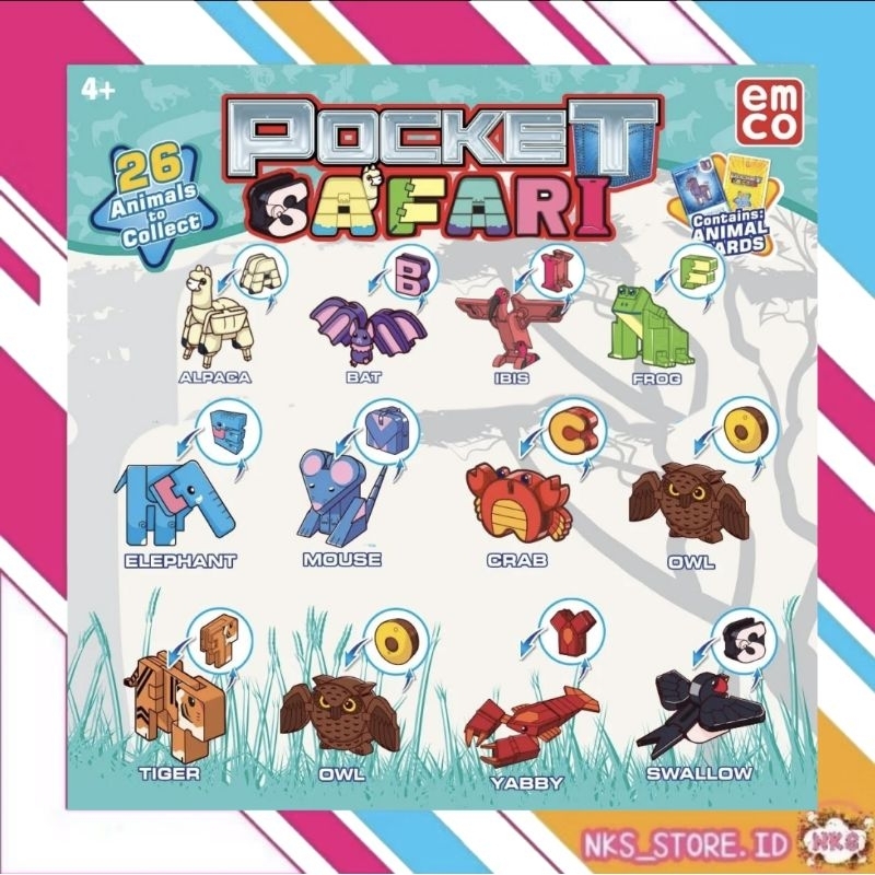 Emco Pocket Safari Alphabet Hewan Huruf Mainan Anak Edukasi Original