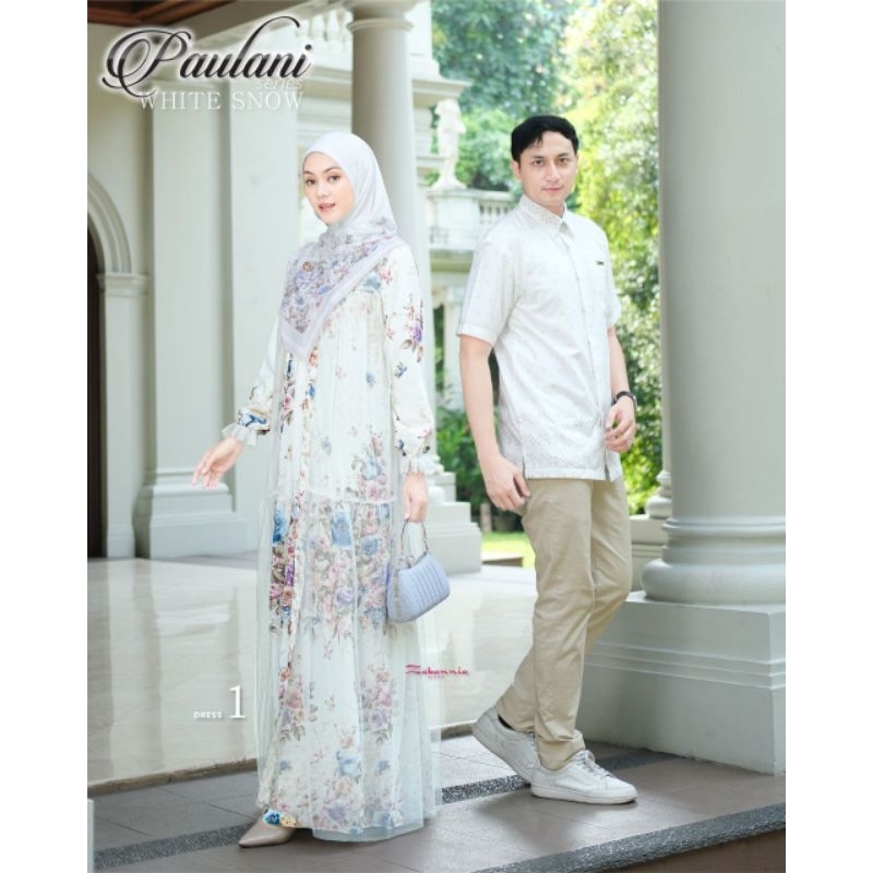 READY STOK COUPLE SET PAULANI BY ZABANNIA WARNA WHITE SNOW