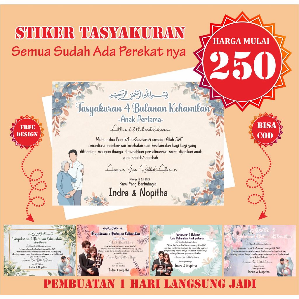 

sticker 4/7 bulanan kehamilan aesthetic langsung jadi