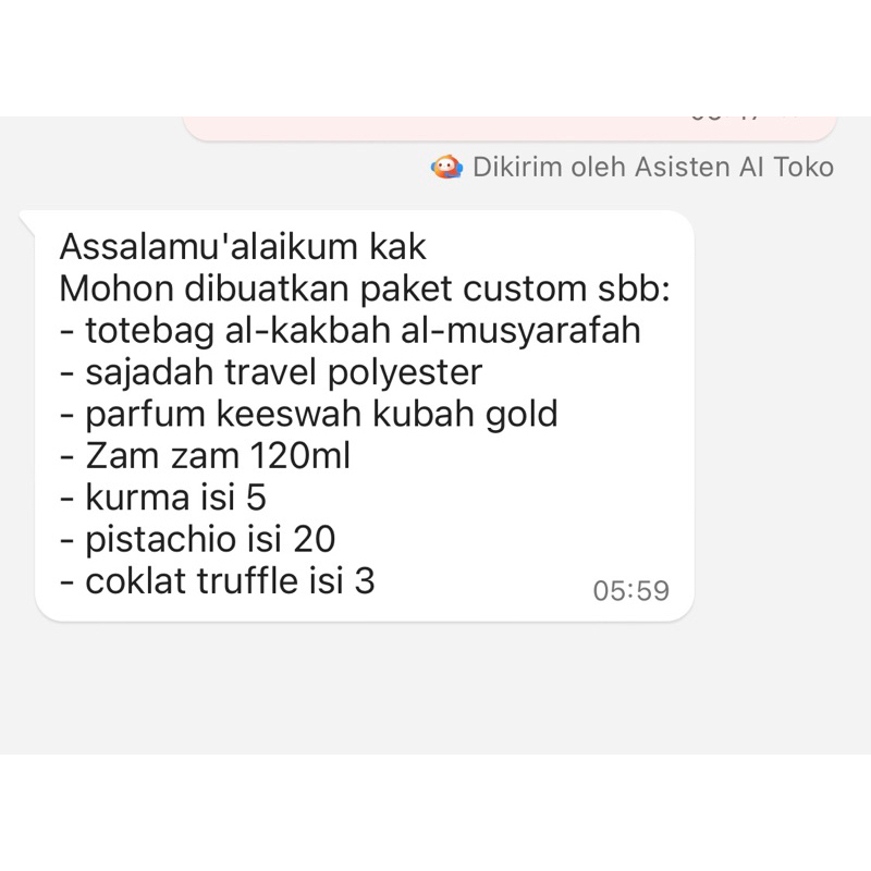 

Produk Custom Oleh Oleh Umroh Haji