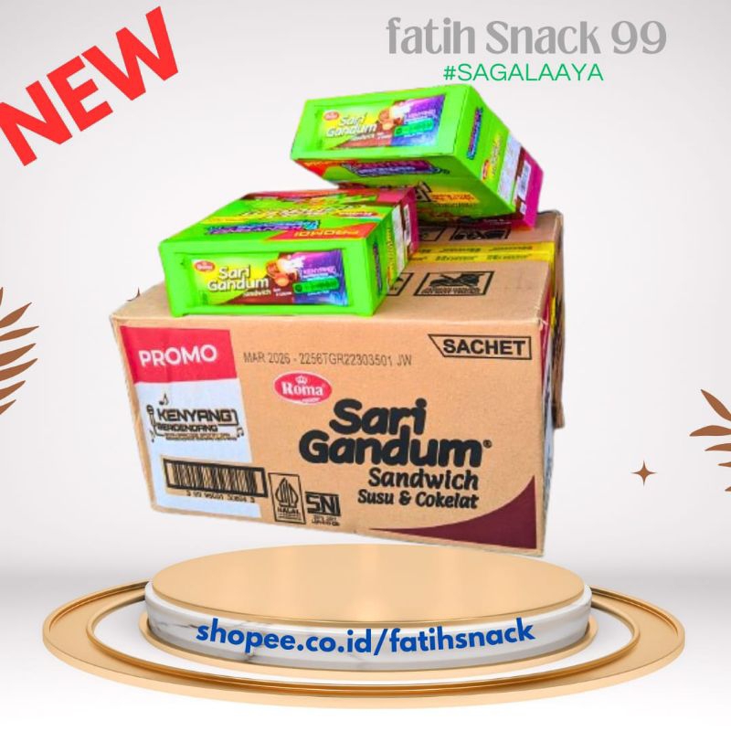 

ROMA SARI GANDUM BOX ISI 10 BOX X 12 PCS X 27G BISKUIT SANDWICHI SACHET DOUBLE