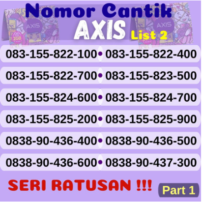 PROMO Nomor Cantik AXIS Kartu Perdana Urut Murah (A25) / Nomor Cantik Axis Seri Ratusan Termurah Ter