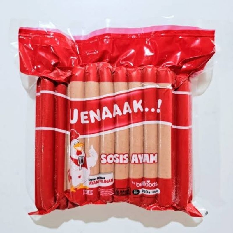 

Belfoods Sosis Ayam Long Panjang Uenaaak 950gr isi 30