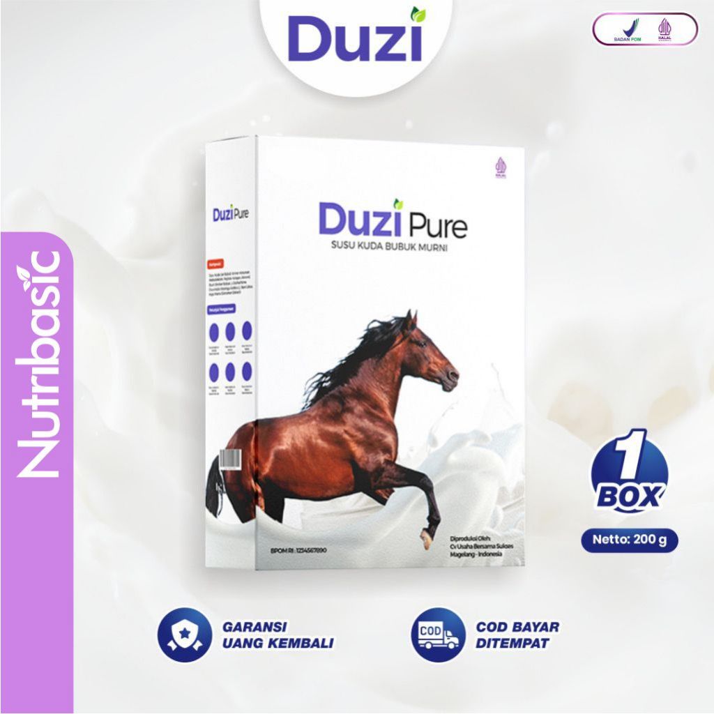 

Duzi Pure - Susu Kuda Lombok Bubuk 200 Gram 1 Box