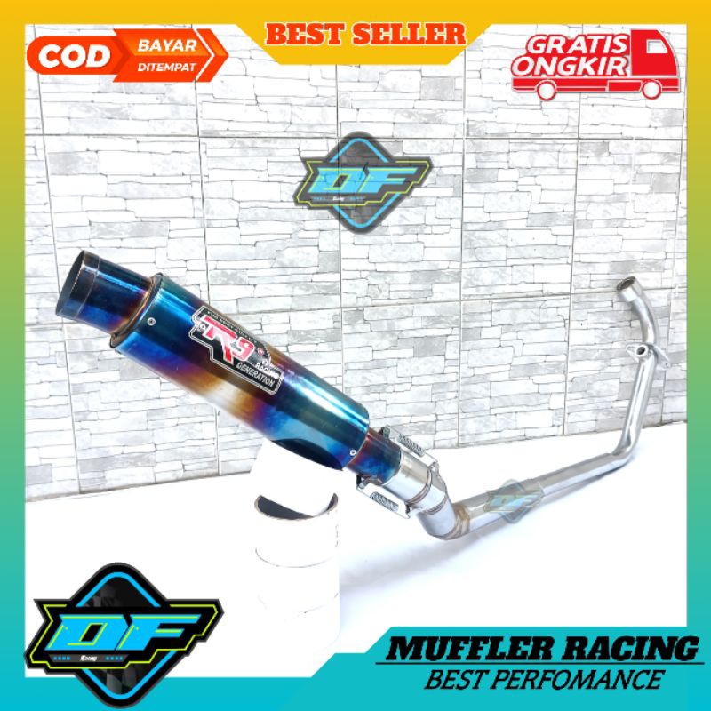 Knalpot racing SATRIA FU R9 Mugello jupiter mx supra gtr sonic blue motor