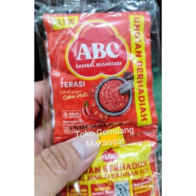 

ABC Sambal Nusantara Sambal Terasi Sachet 1 Pak isi 10 Sachet @ 18 gram