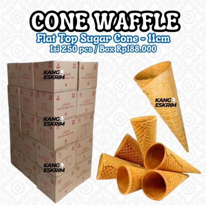 

Cone Waffle Flat Top Sugar Cone Unifoods - per dus isi 250 pcs / 25 pack