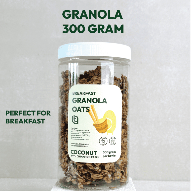 

Granola Oat Coconut with Cinnamon Raisin Tobanik 300 Gram