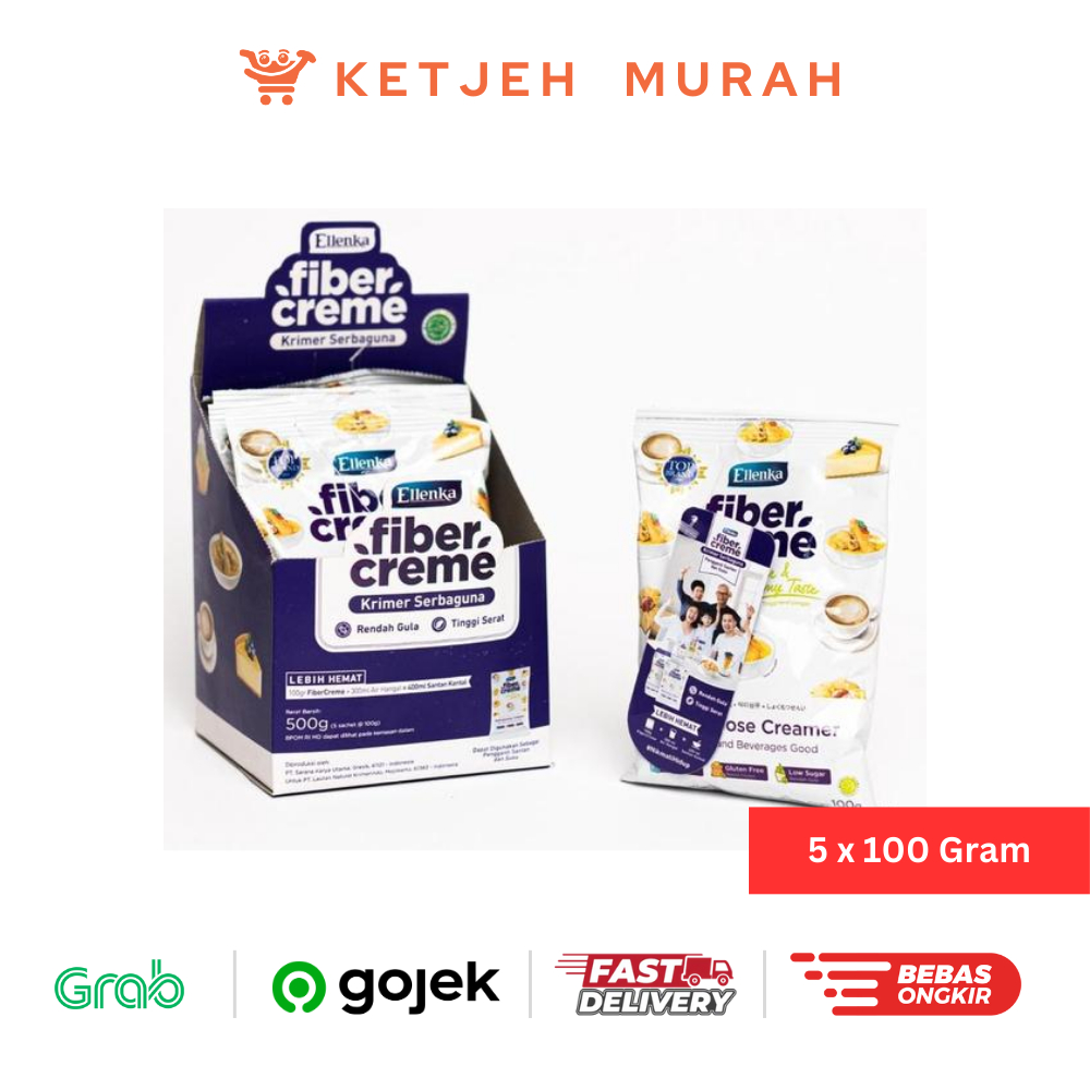 

Fiber Creme Elenka Multi Purpose Creamer Krimer Bubuk 1 Kotak isi 5 Pcs x 100 Gram
