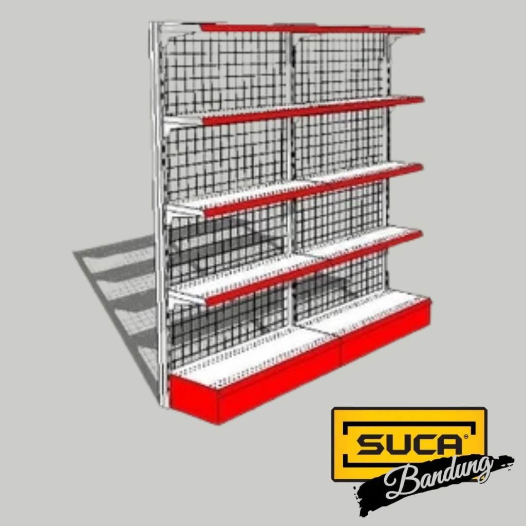 Rak Gondola / Rak Minimarket Wall T 180cm 1 Unit (Start) 1 Unit (Connect)