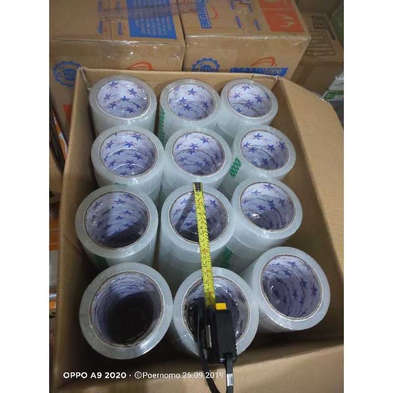 

lakban 7 star 45 mm diameter 10.1 cm BENING (harga Rp 4.500 an/roll)