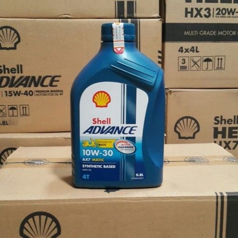 Oli Shell Ax7 Matic 10W-30 0.8L 1 Dus Isi 12 Original Oli Motor Matic Shell Ax7  1 Dus