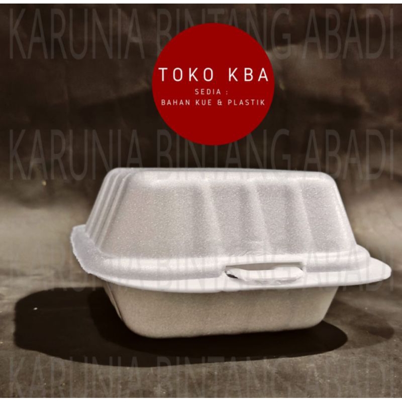 Styrofoam Bento Box Nasi Sterofoam Kotak Persegi Panjang Putih ( 1 ball )