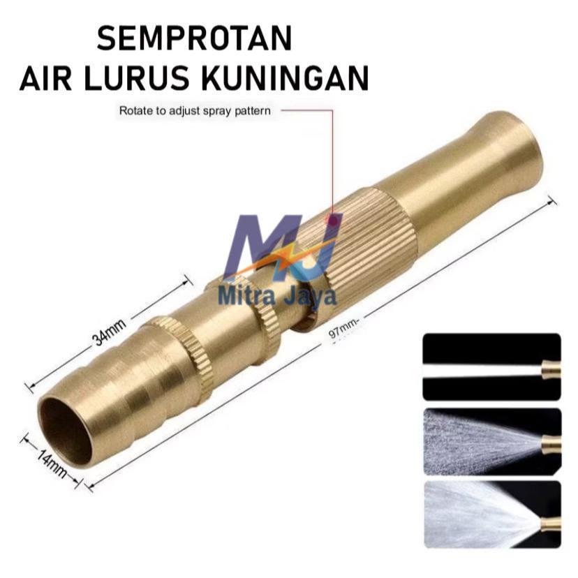 Alat Kepala Semprotan Air Lurus Kuningan Semprotan Air Hose Nozzle