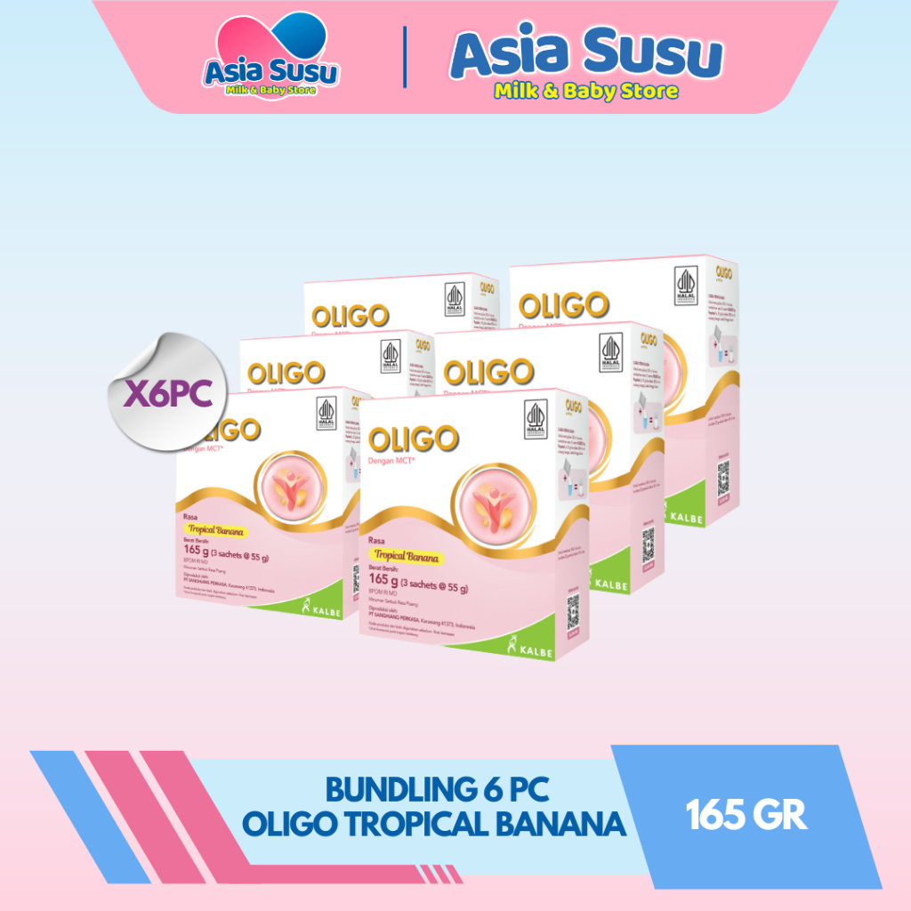 

[BUNDLE] OLIGO Rasa Tropical Banana 165g x 6pc - Nutrisi Khusus Tinggi Protein Terhidrolisa