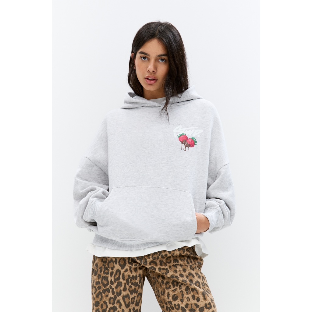 Pull&Bear STWD hoodie with a strawberry print