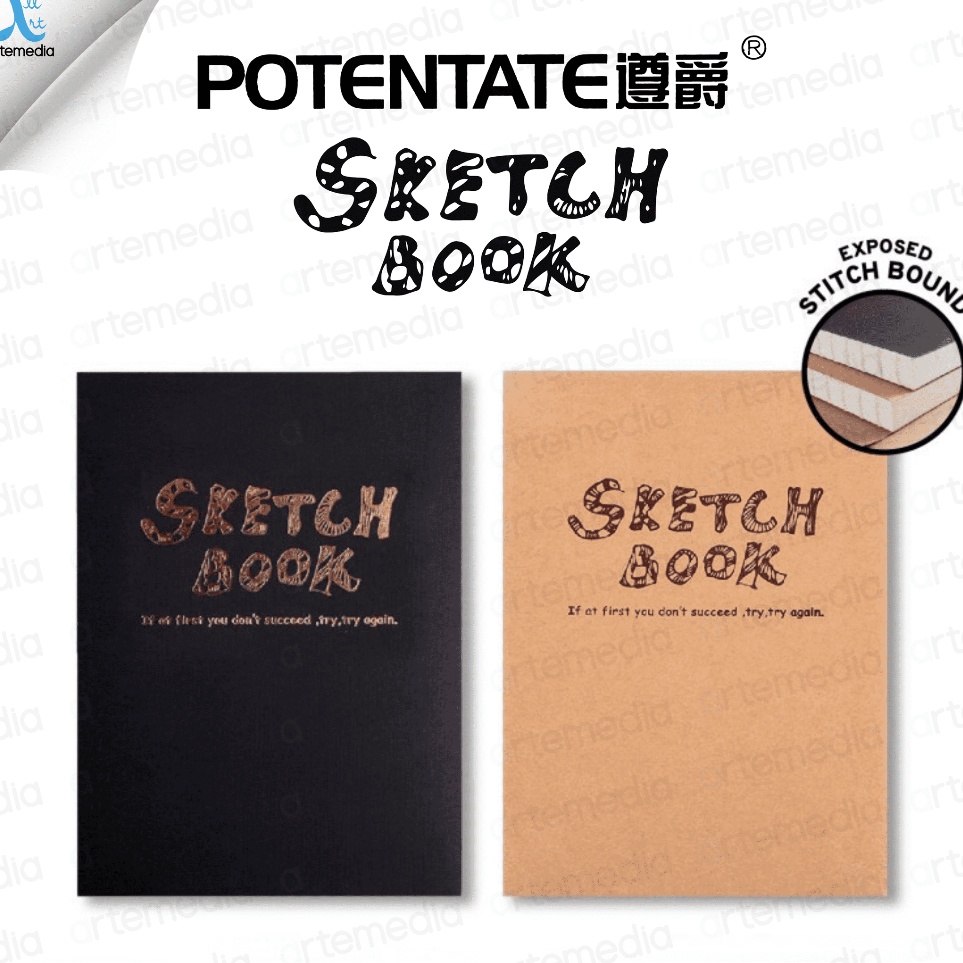 

KODE F39O Potentate A5 Exposed Stitch Bound Sketchbook Buku Sketsa