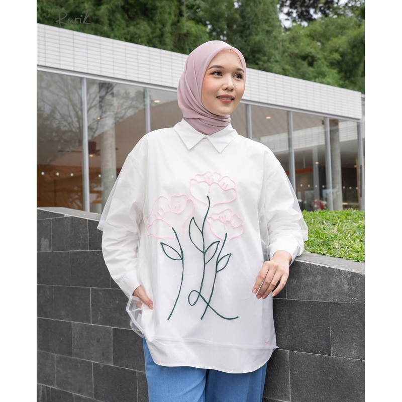RURIK SASSY EMBRO SHIRT BROKEN WHITE