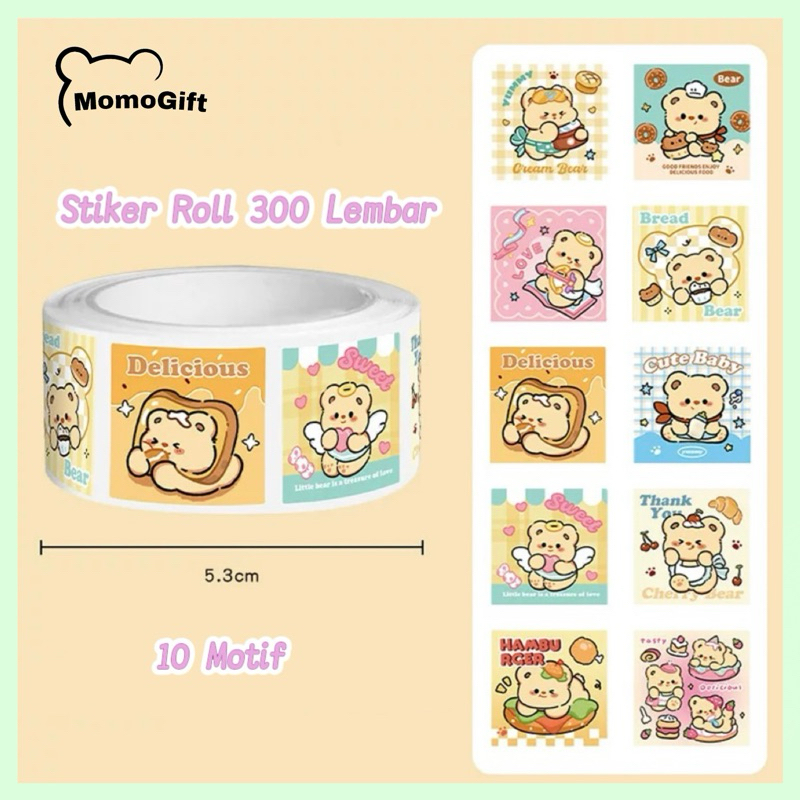 

300 Stiker Roll Label Cantik Buat Tempel di Paket Scrapbook Sticker DIY Dodogirl TLD138