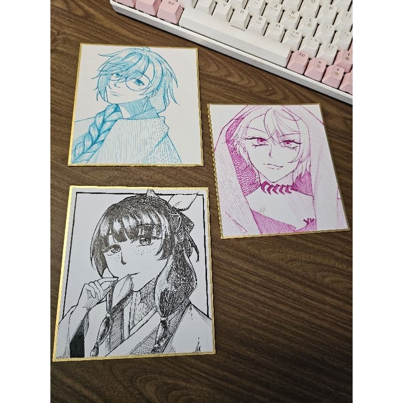 Shikishi Coard Commission Custom Anime style Ink Art