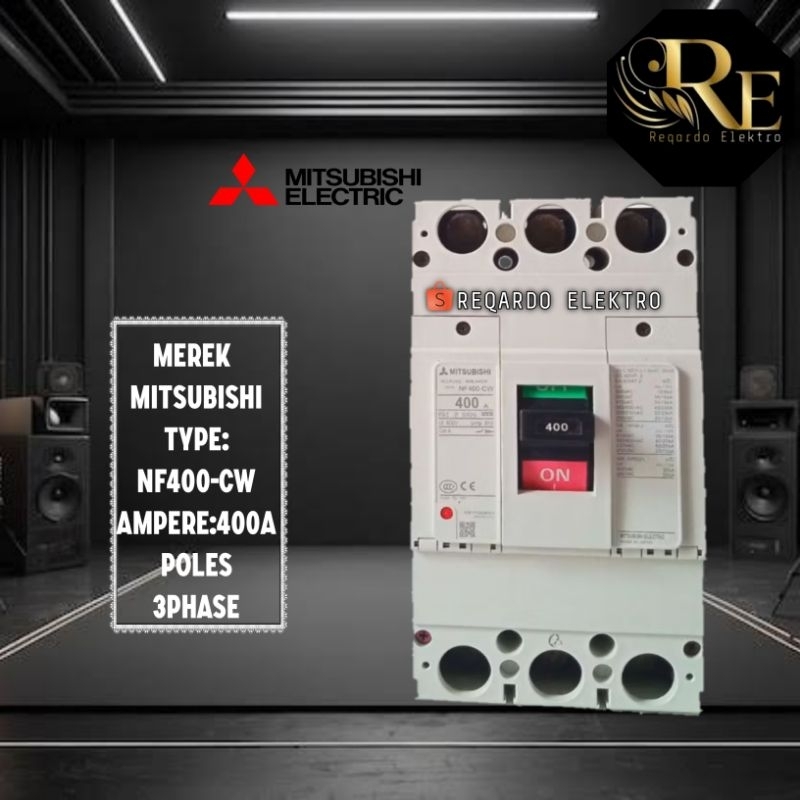 MCCB Breaker Mitsubishi NFB NF400-CW 3phase 300A 360A 400A