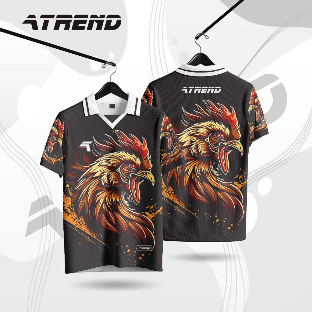 ATREND AT098 JERSEY AYAM JAGO FULL PRINTING KAOS ADU AYAM BANGKOK / JERSEY RETRO / BAJU SEHARI-HARI