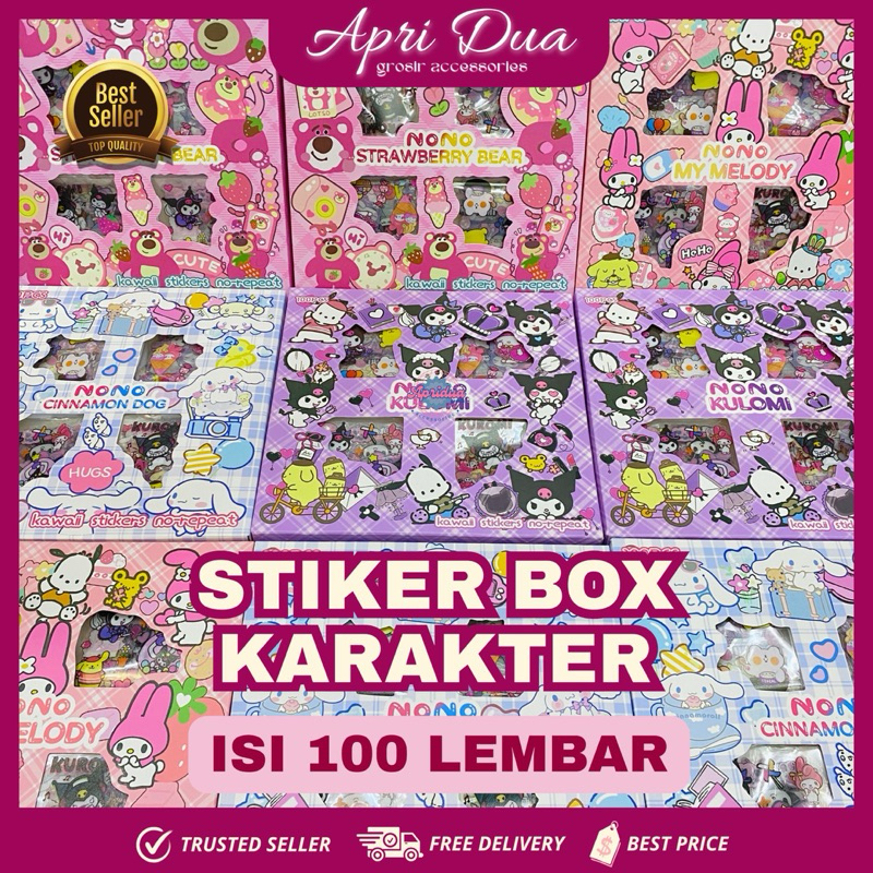 

APRIDUA GROSIR - Stiker Box Kawaii 100 Lembar / Stiker Box Karakter Lucu Murah Anak Sekolah