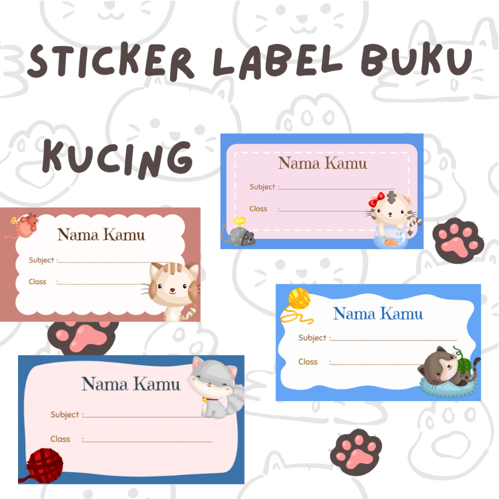

Stiker Label Buku Kucing - Sticker Nama - Sticker Label Buku 10rb Dapat 40