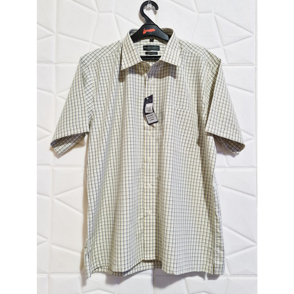 NEW (BUKAN PRELOVED) Kemeja Pria Motif Kotak-Kotak Buon Giorno | Branded Shirt Ori Size 17