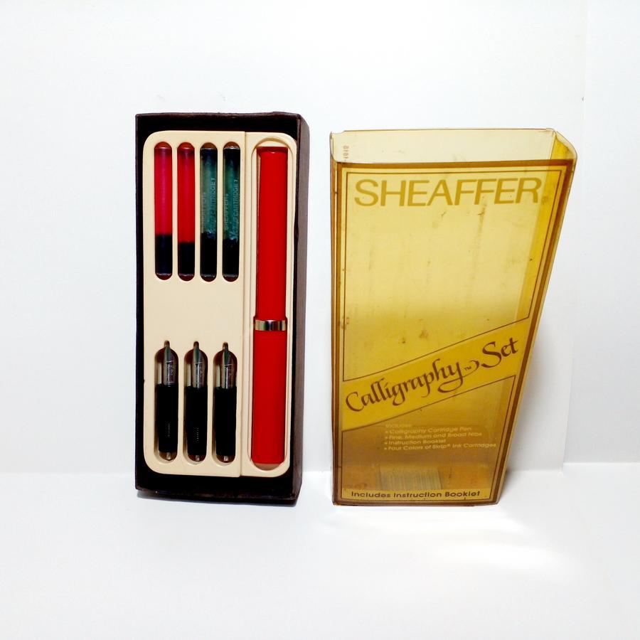 

pulpen sheaffer calligraphy set - made in USA - original - vintage - good condition