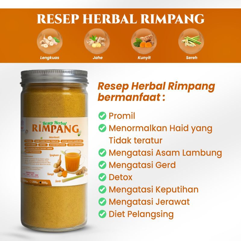 

Resep Herbal Jsr Rimpang 500gr Jahe merah kunyit sereh lengkuas Original Tanpa Gula - Jahe Merah Kunyit Sereh Bubuk Original - Jsr Promil - Minuman Bubuk Ultimate Jsr Tanpa gula 500gram