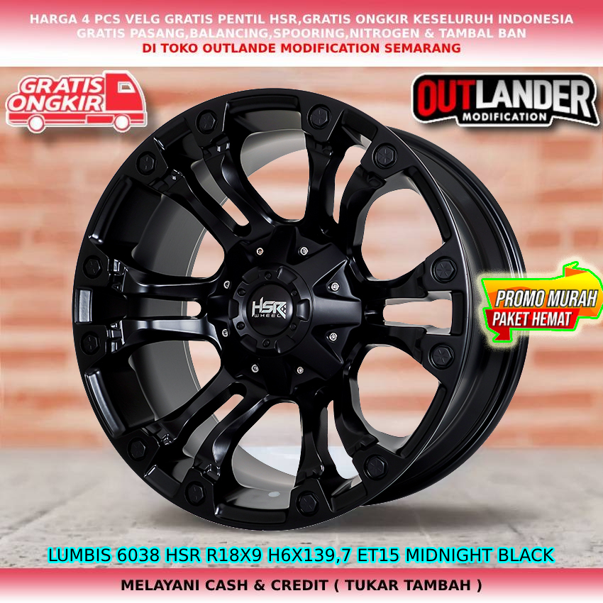 velg mobil r18/velg racing lebar 9, velg mobil Terrano  Fortuner Hardtop dll velg hsr lumbis r18