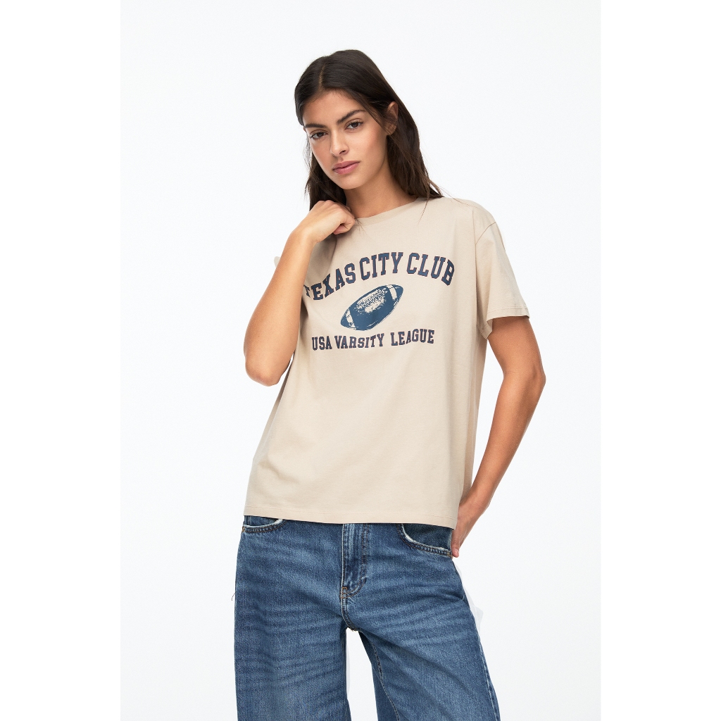 Pull&Bear Varsity Texas graphic T-shirt