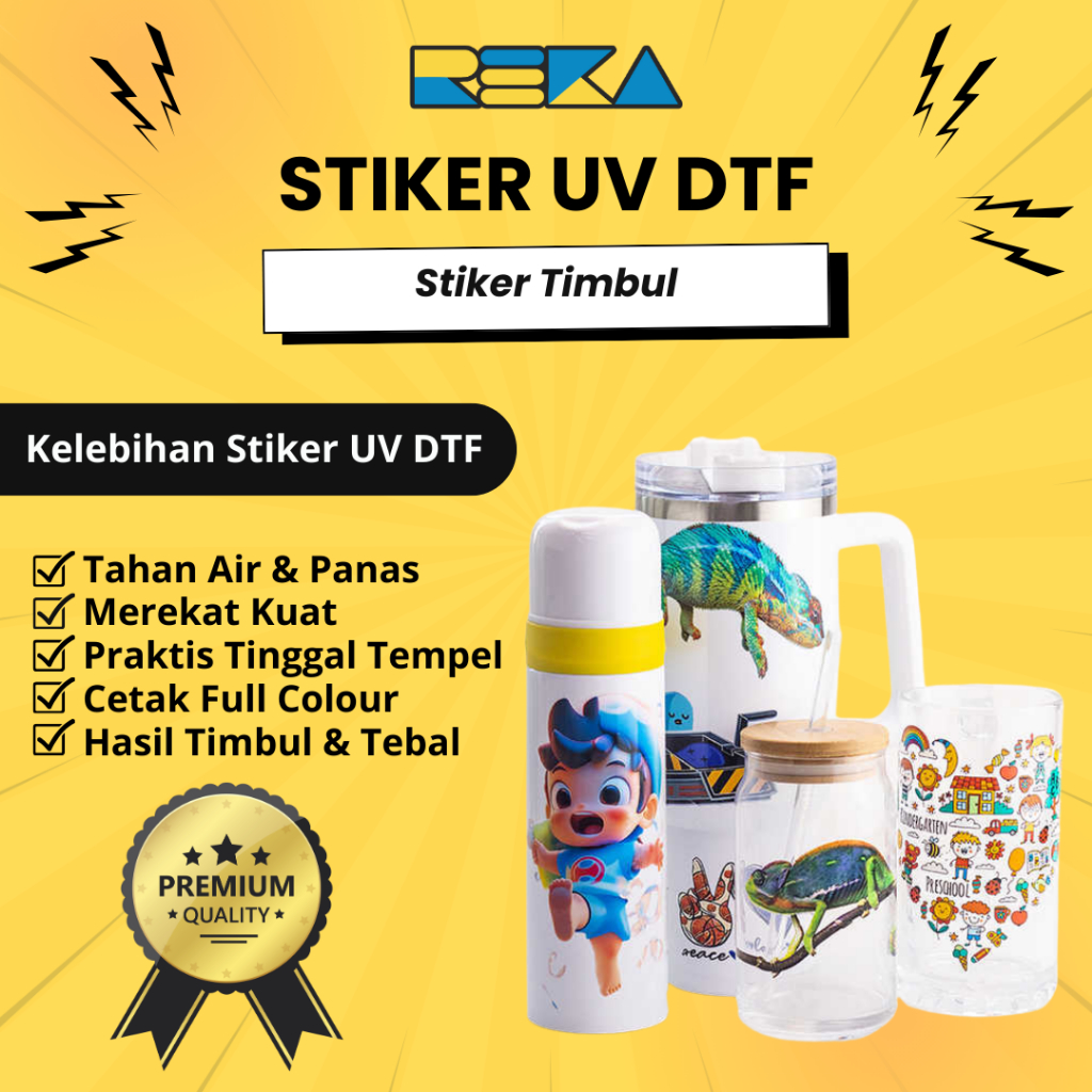 

STICKER UV DTF | Stiker Timbul | Cetak Stiker UV DTF