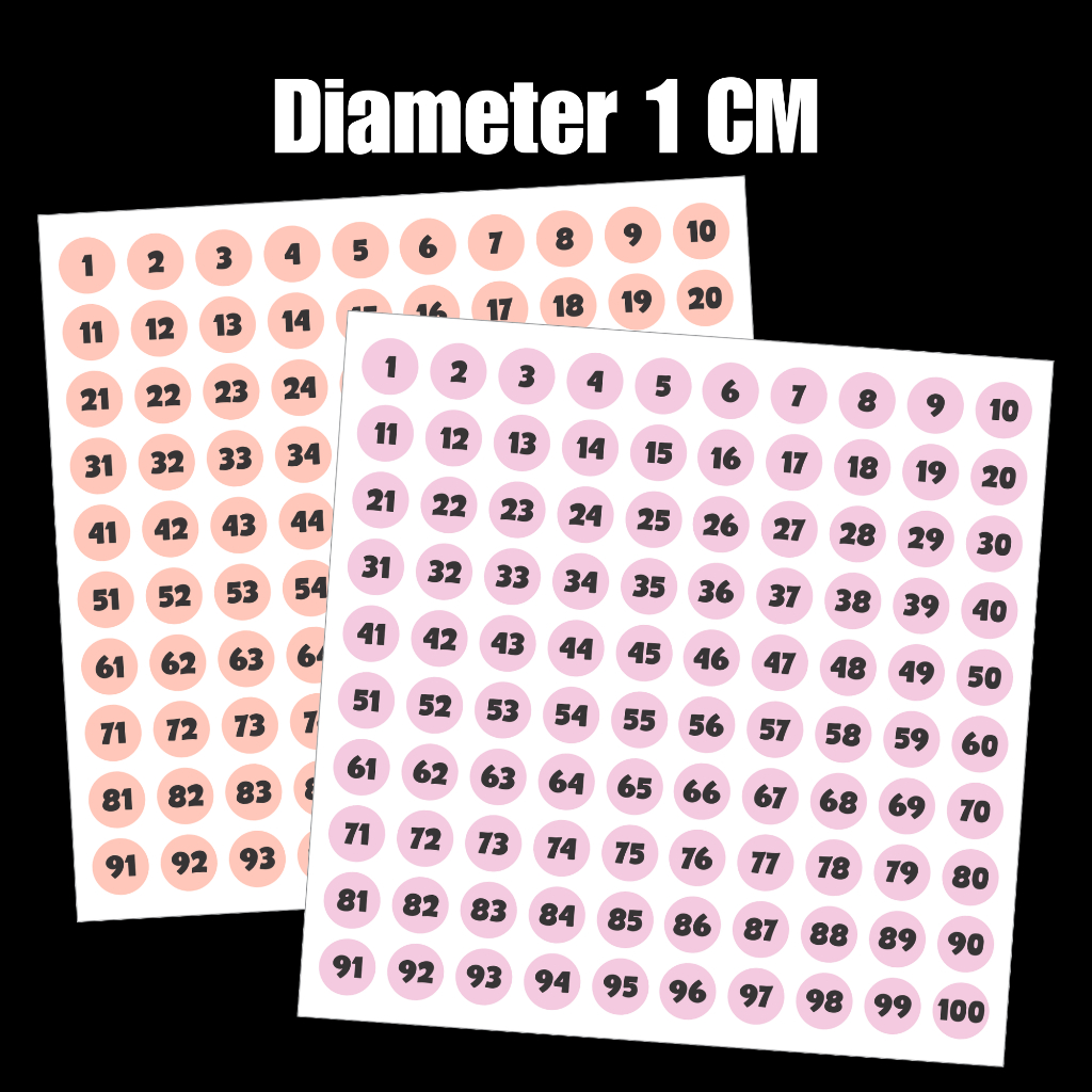 

CLAWS | Sticker Angka 1-100 D1 | Sticker Journaling 1 - 300 | Sticker Tanggal | Sticker Angka Diameter 1cm Pink