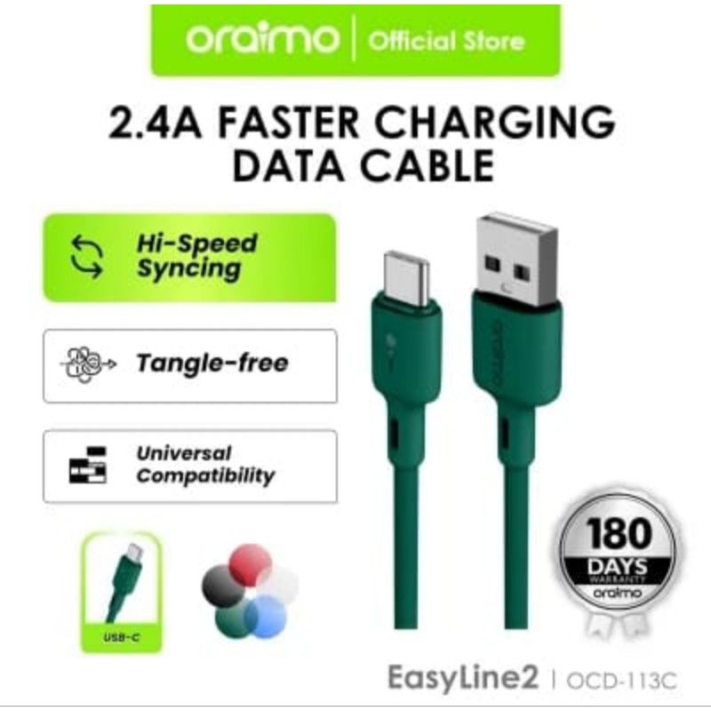 ORAIMO KABEL DATA TYPE C 2.4A FAST CHARGING OCD 113C