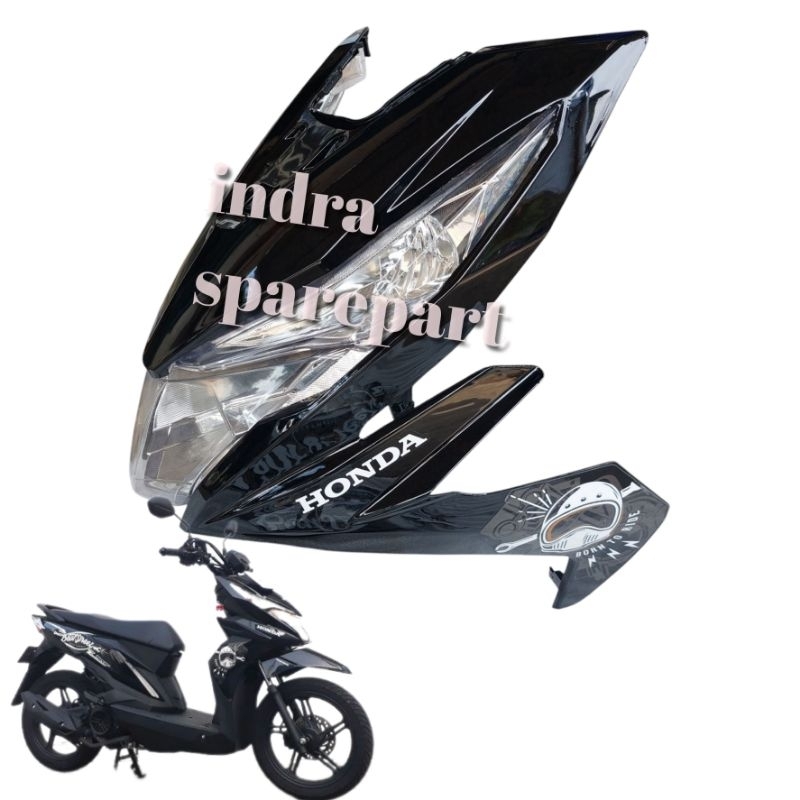 full set tameng body depan beat street 2017 2018 2019 hitam glosy