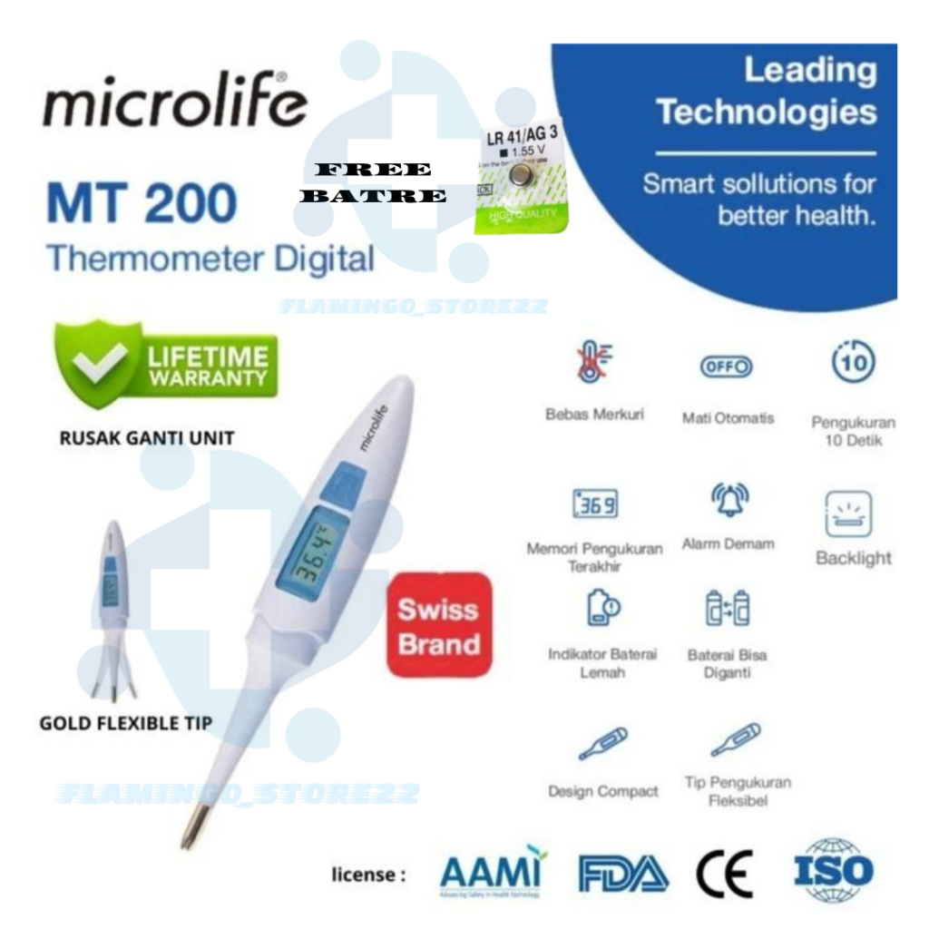 Termometer Digital Microlife MT200 Dengan Gold Tip - Microlife MT200