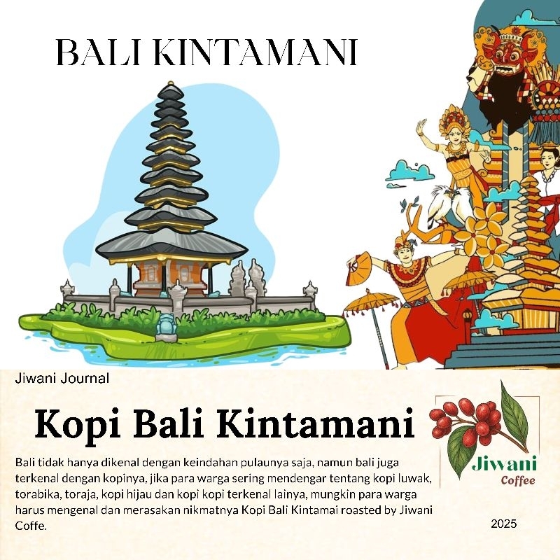 

Biji Kopi Arabika Natural Bali Kintamai Premium Roast Beans - Whole / Bubuk Full Arabica Specialty Coffee 200gr