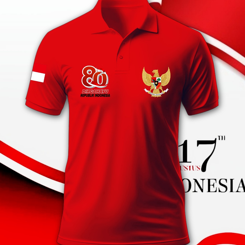 Trend 1 MOTIF KAOS KERAH 17 AGUSTUS 225 PRIA WANITA DEWASA  KAOS WANGKI MERAH PUTIH 17 AGUSTUS 225  